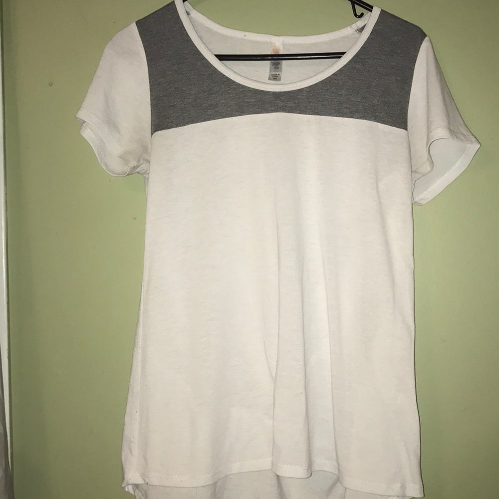Lularoe classic white and grey tee